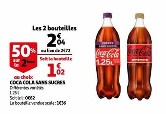 Auchan Supermarché Coca cola sans sucres offre