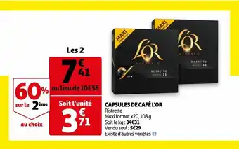 Auchan Supermarché Capsules de café l'or offre