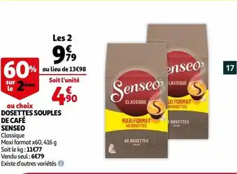 Auchan Supermarché Dosettes souples de café senseo offre