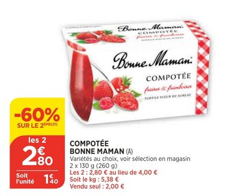 Bi1 Compotée Bonne Maman offre