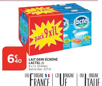 Bi1 Lait Demi Écrémé Lactel offre