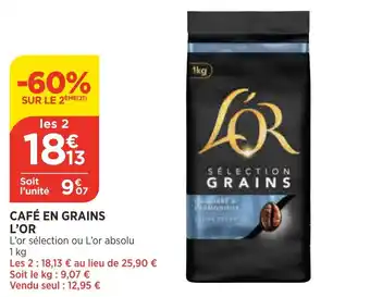 Bi1 Café en Grains l'Or offre