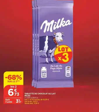Bi1 Tablette de Chocolat au Lait Milka offre