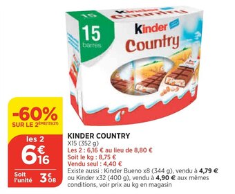 Bi1 Kinder Country offre