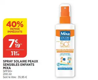 Spray Solaire Peaux Sensibles Enfants Mixa