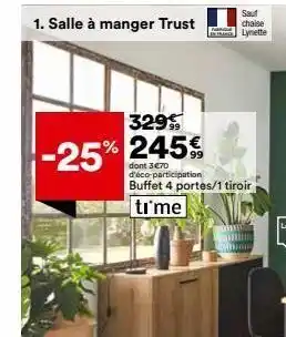 1. salle à manger trust 329⏠% 245⏠-25% in tang sauf chaise lynette