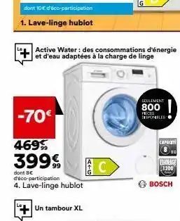 BUT Ad active water: des consommations d'énergie et d'eau adaptées à la charge de linge seulement 800 preces disponibles -70 offre