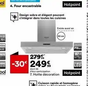 BUT Design sobre et élégant pouvant s'intégrer dans toutes les cuisines 279% 249€ dont 5€ d'éco-participation 7. hotte décorati offre