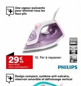 Une vapeur puissante pour éliminer tous les faux plis  puisance 2000  spert  pressing 140  gun  29 €  99  dont 0:€30 d'éco-pa