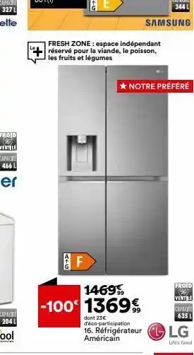 BUT Réfrigérateur américain offre