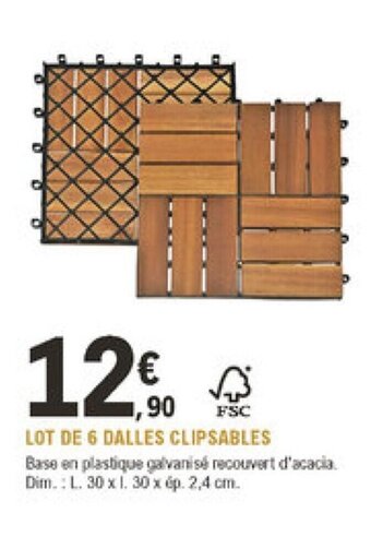 Lot De 6 Dalles Clipsables