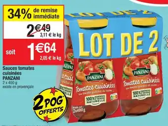 Cora x Carrefour Sauces tomates cuisinées PANZANI offre