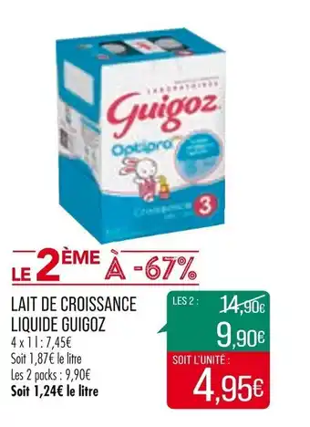 Match Lait de croissance liquide guigoz offre