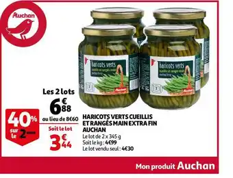 Auchan Haricots Verts Cueillis Et Rangés Main Extra Fin Auchan offre