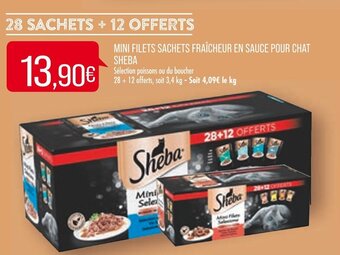 Match Mini filets sachets fraicheur en sauce pour chat sheba offre