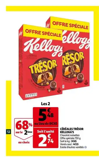Auchan Céréales Trésor Kellogg's offre