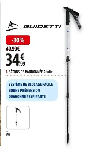 Intersport Guidetti Bâtons de Randonnée Adulte offre