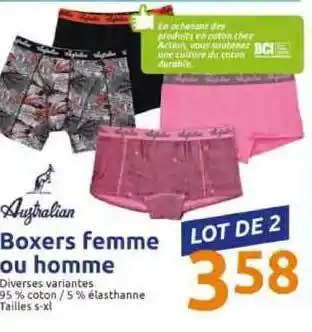 Action Boxers Femme Ou Homme offre
