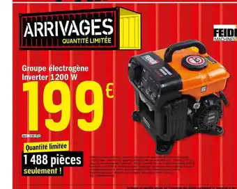 Brico Dépôt Groupe électrogène Inverter 1200 W Feider Machines offre