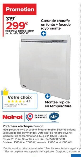 Noirot Radiateur électrique Fusion