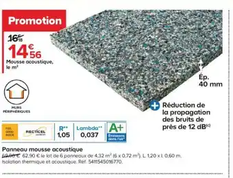 Castorama Panneau Mousse Acoustique offre