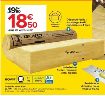 Castorama Isover Laine de Verre Kraft offre