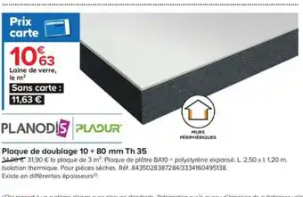 Castorama Plaque de Doublage 10+80mm Th 35 offre