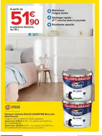 Castorama Peinture Blanche Dulux Valentine Bicouche Maxi Format offre