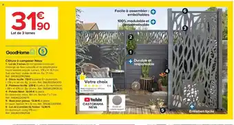 Castorama Goodhome Clôture à Composer Neva offre
