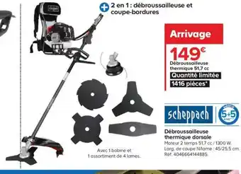 Castorama Scheppach Débroussailleuse Thermique Dorsale offre
