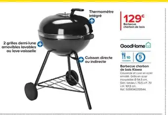 Castorama Goodhome Barbecue Charbon de Bois Kiowa offre