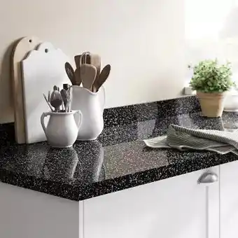 Castorama Plan de travail en stratifié noir étoile goodhome berberis 300 cm x 62 cm x ép. 3.8 cm offre