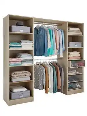 Kit dressing qazar effet chĂȘne h. 200 x l. 220 x p. 48 cm