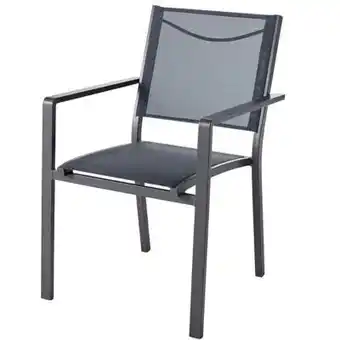 Castorama Fauteuil de jardin en métal et toile goodhome batz ebony offre