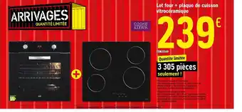 Brico Dépôt Lot Four + Plaque De Cuisson Vitrocéramique offre