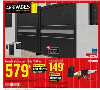 Brico Dépôt Portail Alu Battant Sitia 3.06 M offre