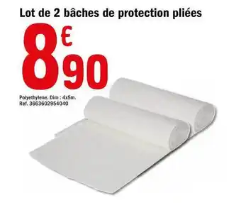 Brico Dépôt Lot De 2 Bâches De Protection Pliées offre