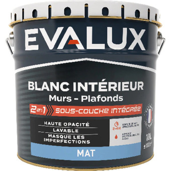 Brico Dépôt Peinture blanche 10 l 2 en 1 sous-couche intégrée offre