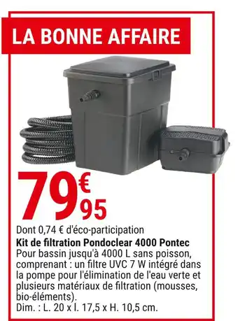 Gamm vert Pontec kit de filtration pondoclear 4000 offre