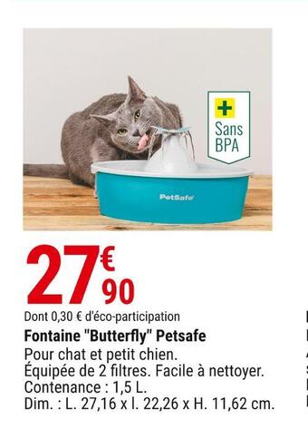 Gamm vert Fontaine "butterfly" petsafe offre