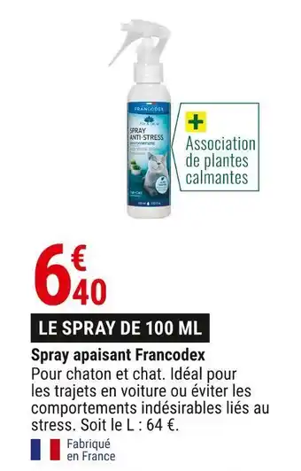 Gamm vert Francodex spray apaisant offre