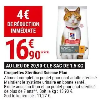 Gamm vert Science plan croquettes sterilised offre