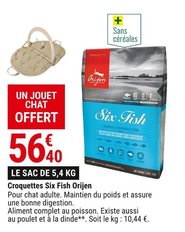 Promo Orijen croquettes six fish chez Gamm vert