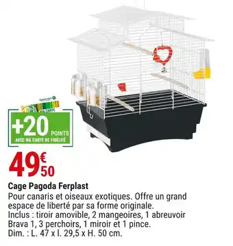 Gamm vert Ferplast cage pagoda offre
