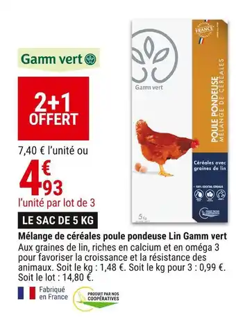 Gamm vert Gamm vert mélange de céréales poule pondeuse lin offre