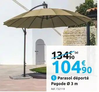 Mr Bricolage Parasol déporté pagode ø 3 m offre