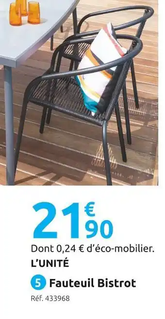 Mr Bricolage Fauteuil bistrot offre
