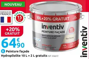 Mr Bricolage Inventiv peinture façade hydropliolite 10 l + 2 l gratuits offre