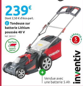 Inventiv tondeuse sur batterie lithium poussée b4037p2
