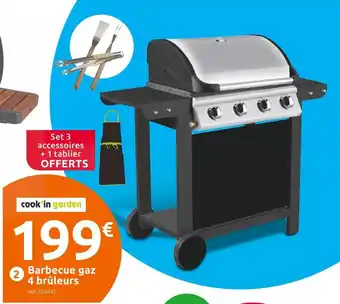 Mr Bricolage Cook’in garden barbecue gaz 4 brûleurs offre